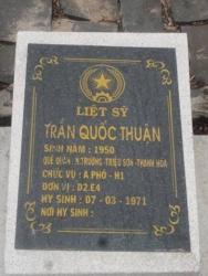 Nhắn tìm thân nhân liệt sỹ  Trần Quốc Thuận