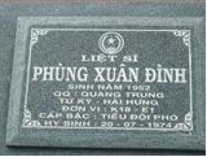 Tìm thân nhân liệt sĩ Phùng Xuân Đình