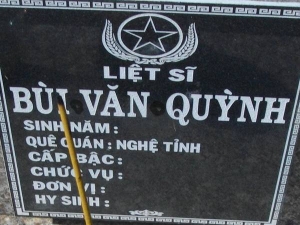 Nhắn tìm thân nhân liệt sỹ  Bùi Văn Quỳnh