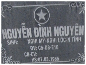 Nhắn tim thân nhân liệt sỹ Nguyễn Đình Nguyên
