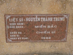 Nhắn tìm thân nhân liệt sỹ Nguyễn Thành Trung