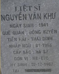 Tìm thân nhân liệt sĩ Nguyễn Văn Khư