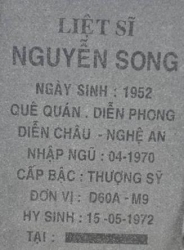 Tìm thân nhân liệt sĩ Nguyễn Song