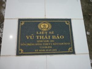 Tìm thân nhân liệt sĩ Vũ Thái Bảo