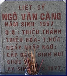 Tìm thân  nhân liệt sĩ Ngô Văn Càng