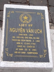 Nhắn tìm thân nhân liệt sỹ  Nguyễn Văn Lịch