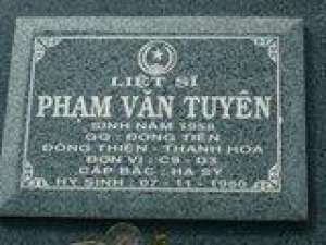 Tìm thân nhân liệt sĩ Phạm Văn Tuyên hi sinh năm 1980