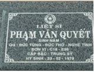 Tìm thân nhân liệt sĩ Phạm Văn Quyết