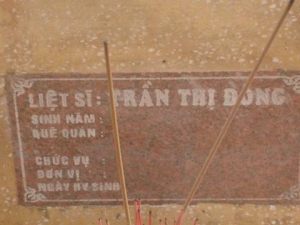 Nhắn tìm thân nhân liệt sĩ Trần Thị Đông