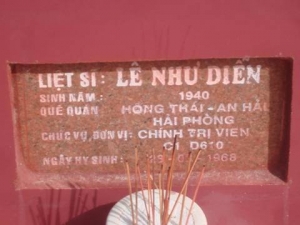 Nhắn tìm thân nhân liệt sỹ Lê Như Diễn