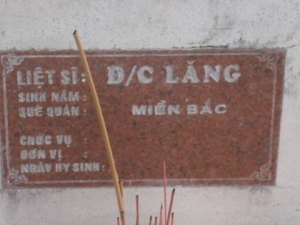 Nhắn tìm thân nhân liệt sỹ Lăng