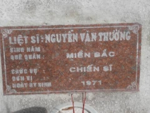 Nhắn tìm thân nhân liệt sỹ Nguyễn Văn Thường
