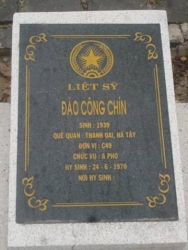 Nhắn tìm thân nhân liệt sỹ Đào Công Chín