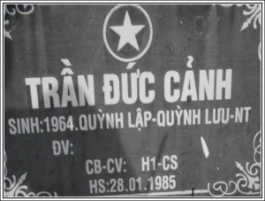 Nhắn tìm thân nhân liệt sỹ  Trần Đức Cảnh
