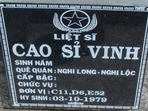 Nhắn tìm thân nhân liệt sỹ Cao Sỉ Vinh
