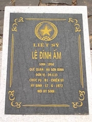 Nhắn tìm thân nhân liệt sỹ  Lê Đình Ấm