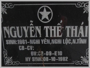 Nhắn tim thân nhân liệt sỹ Nguyễn Thế Thái