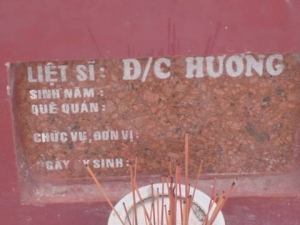 Nhắn tìm thân nhân liệt sĩ Hương