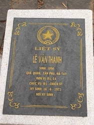 Nhắn tìm thân nhân liệt sỹ  Lê Văn Thành