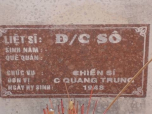 Nhắn tìm thân nhân liệt sĩ Sô