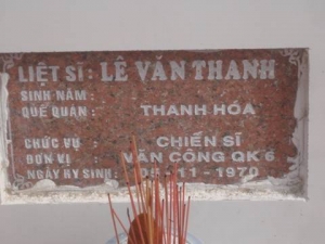 Nhắn tìm thân nhân liệt sỹ  Lê Văn Thanh