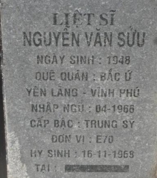 Tìm thân nhân liệt sĩ Lê Văn Sửu