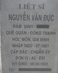 Tìm thân nhân liệt sĩ Phan Văn Đực