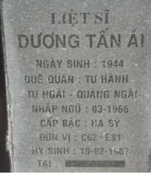 Tìm thân nhân liệt sĩ Dương Tấn Ái