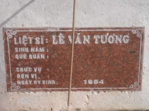 Nhắn tìm thân nhân liệt sĩ Lê Văn Tương