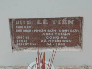Nhắn tìm thân nhân liệt sỹ Lê Tiền