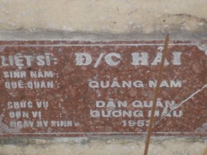 Nhắn tìm thân nhân liệt sỹ Hải