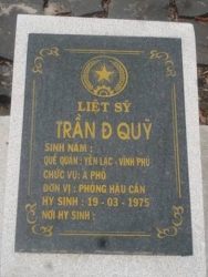 Nhắn tìm thân nhân liệt sỹ  Trần Đ Quỳ