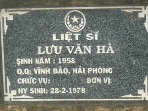 Tìm thân nhân liệt sĩ  Lưu Văn Hà