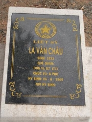 Nhắn tìm thân nhân liệt sỹ La Văn Châu