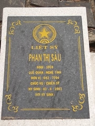 Nhắn tìm thân nhân liệt sỹ Phan Thị Sáu