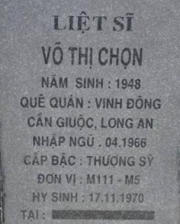 Tìm thân nhân liệt sĩ Võ Thị Chọn