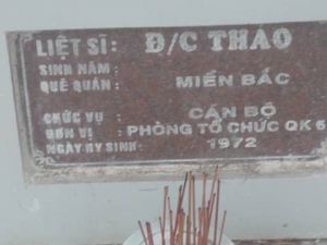 Nhắn tìm thân nhân liệt sỹ Thảo