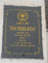 Nhắn tìm thân nhân liệt sỹ  Trần Trọng Khoát