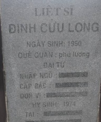 Tìm thân nhân liệt sĩ Đinh Cửu Long