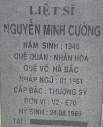 Tìm thân nhân liệt sĩ Nguyễn Minh Cường