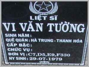 Nhắn tìm thân nhân liệt sỹ Vi Văn Tường