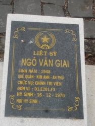 Nhắn tìm thân nhân liệt sỹ  Ngô Văn Giai