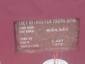 Nhắn tìm thân nhân liệt sỹ Nguyễn Trọng Hinh