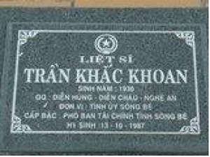 Tìm thân nhân liệt sĩ Trần Khắc Khoan