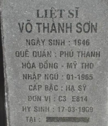 Tìm thân nhân liệt sĩ Võ Thành Sơn