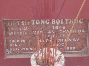 Nhắn tìm thân nhân liệt sỹ Tống Bọi Thục