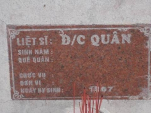 Nhắn tìm thân nhân liệt sĩ Quân