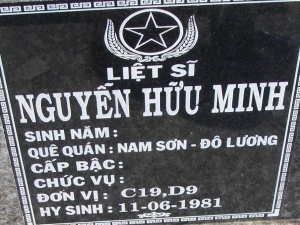 Nhắn tìm thân nhân liệt sỹ  Nguyễn Hữu Minh