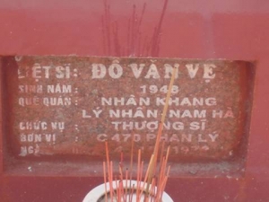 Nhắn tìm thân nhân liệt sỹ Đỗ Văn Vẹ (Vệ)