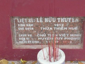 Nhắn tìm thân nhân liệt sỹ  Lê Hữu Thuyên